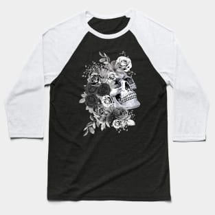 floral skull Baseball T-Shirt